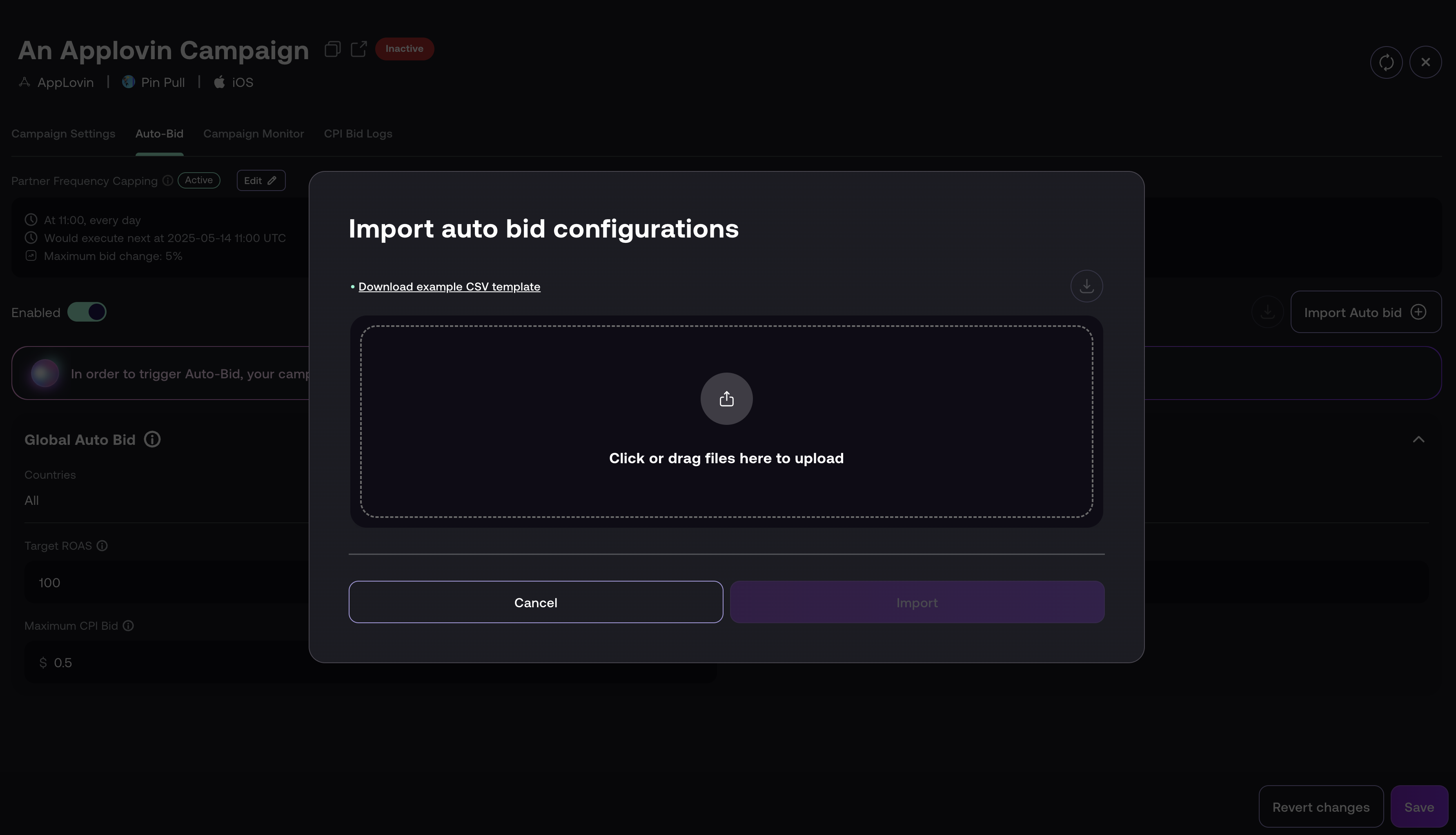 Campaign Auto-Bid Importing