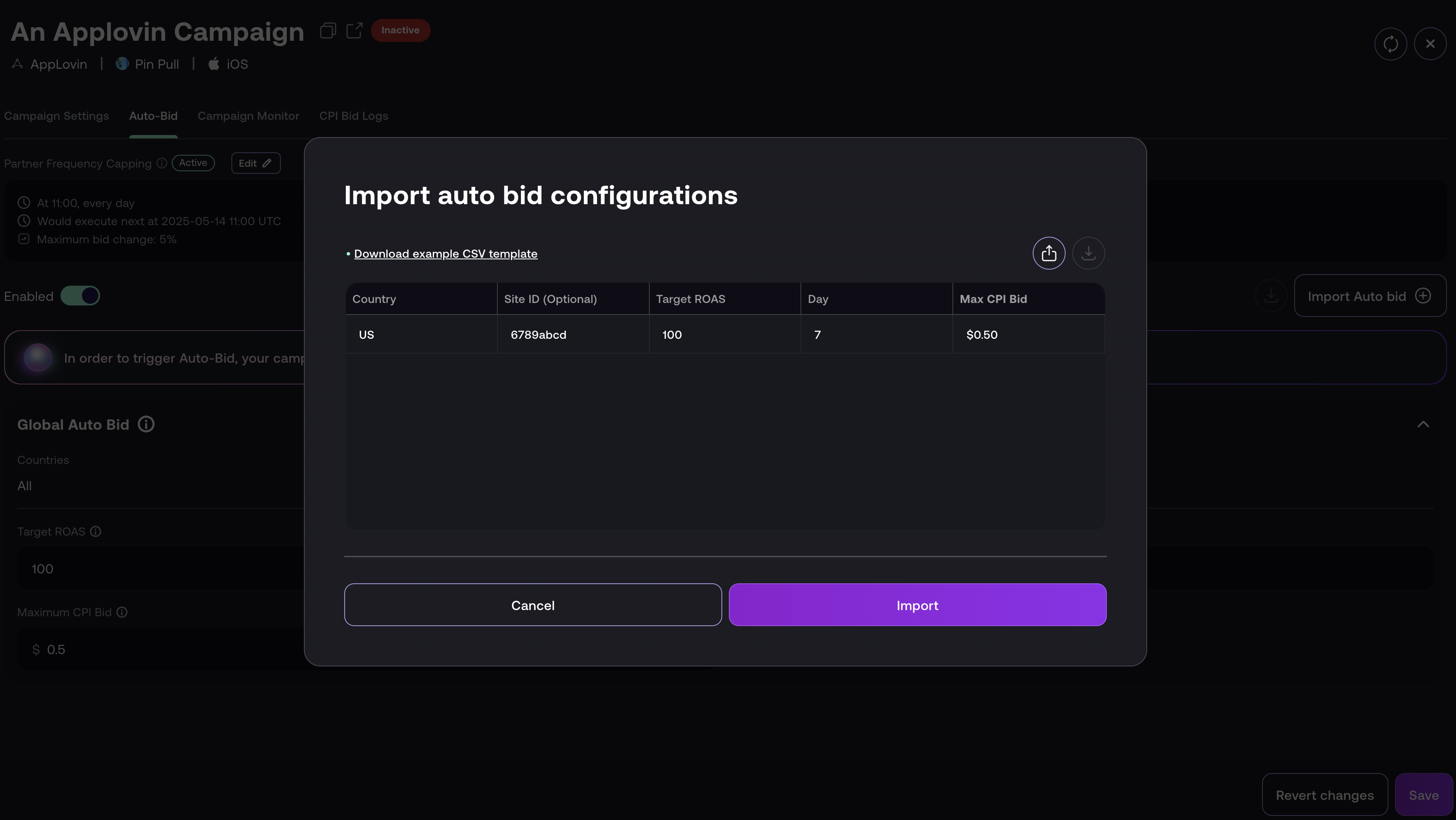 Campaign Auto-Bid Bulk Importing