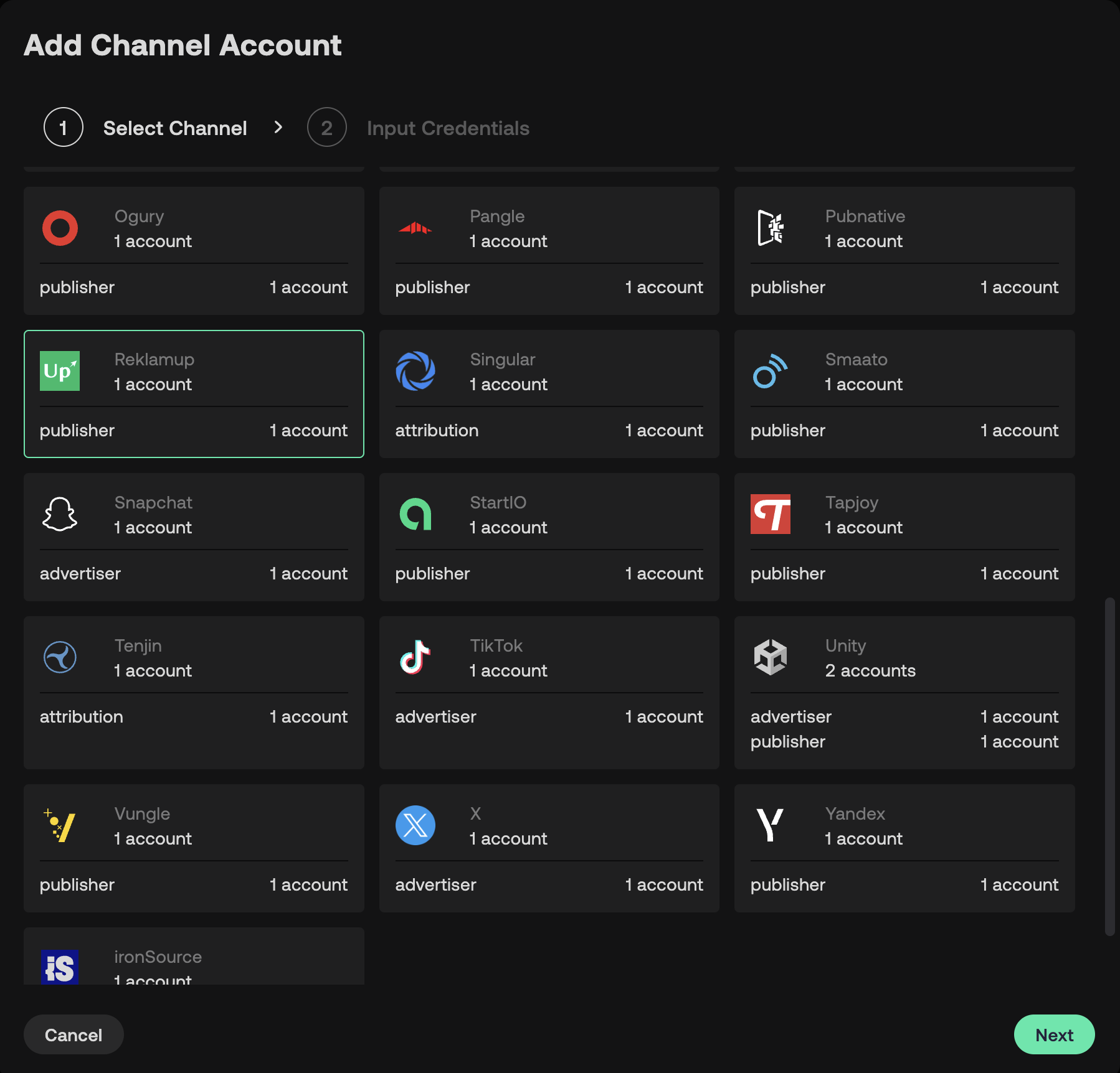 Select ReklamUp Channel